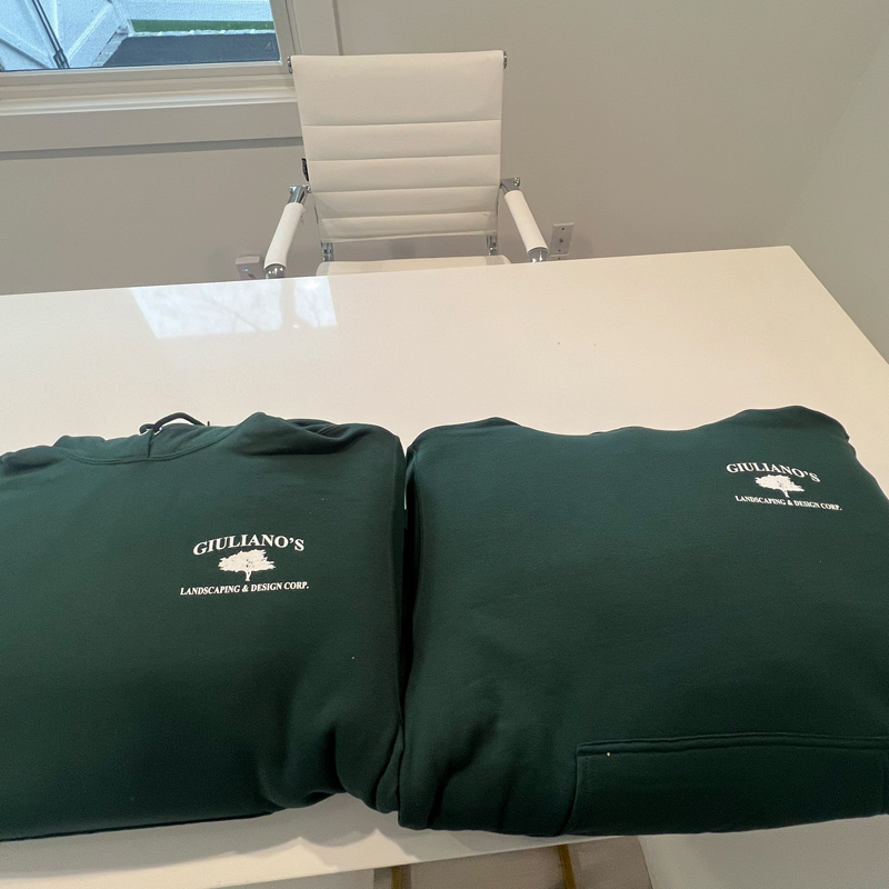 Hooded Sweatshirts Screen Printed For Giuliano's Landscape Design